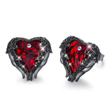 Stud Earrings Embellished with crystals from Swarovski Women Earrings Angel Wing Heart Earrings Fashion Ear Jewellery Gifts